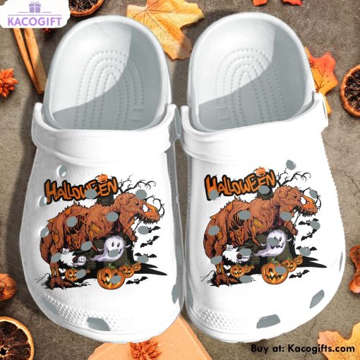 ghost dinosaur creepy pumpkins 3d printed crocs shoes 1