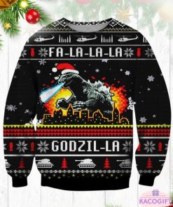 godzilla falalalala king of monster ugly christmas sweater 1