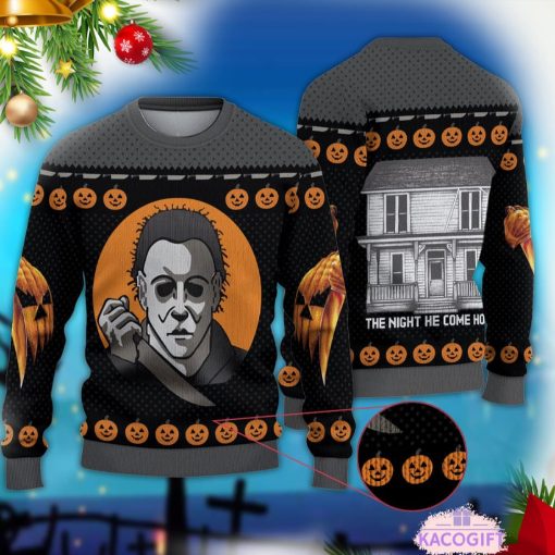 halloween michael myers christmas ugly sweater 1