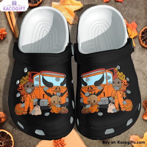 halloween pumpkin truck 3d printed crocs shoes 1