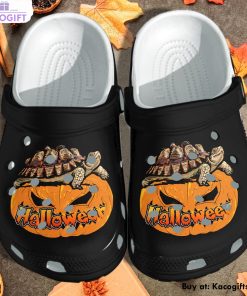 halloween turtle sitting on pumpkin 3d printed crocs shoes 2