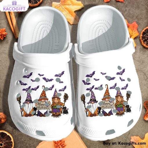 happy halloween with gnomes witch 3d printed crocs shoes 1