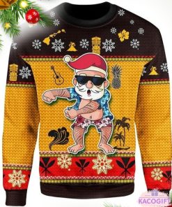 hawaiian christmas santa dancing sweater 1