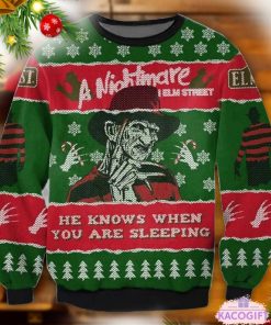 he knows when you are sleeping ugly christmas sweater 1