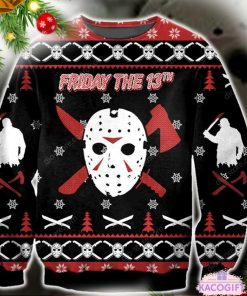 horror friday the 13th jason voorhees ugly christmas sweater 1