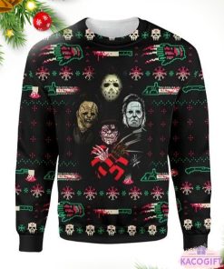 horror killer character ugly christmas sweater 2