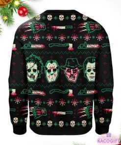 horror killer character ugly christmas sweater 3