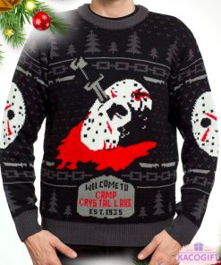 horror movie gift jason voorhees friday the 13th xmas ugly christmas sweater 1