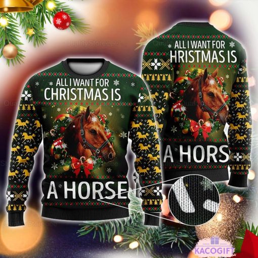 horse christmas farm sweater 1