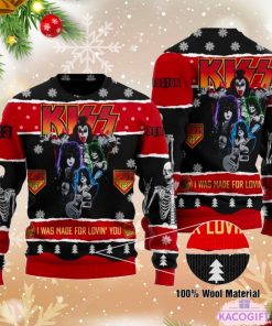 i was made for lovin you kiss custom ugly christmas sweater 1