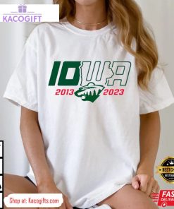 iowa wild ice hockey 10 year 2013 2023 unisex shirt 2 dvwi0r