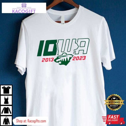 iowa wild ice hockey 10 year 2013 2023 unisex shirt 3 uclioo