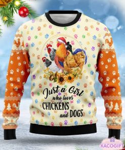 just a girl who loves chickens christmas sweater gift for him 1