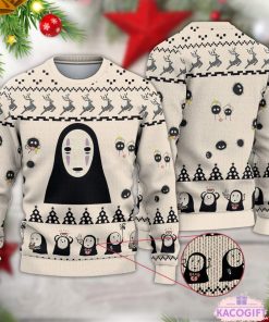 kaonashi no face so cute christmas ugly sweater 1