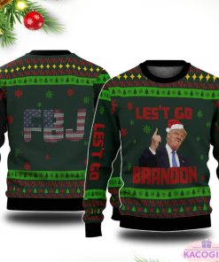 lets go brandon fjb funny trump ugly christmas sweater sweatshirt 1