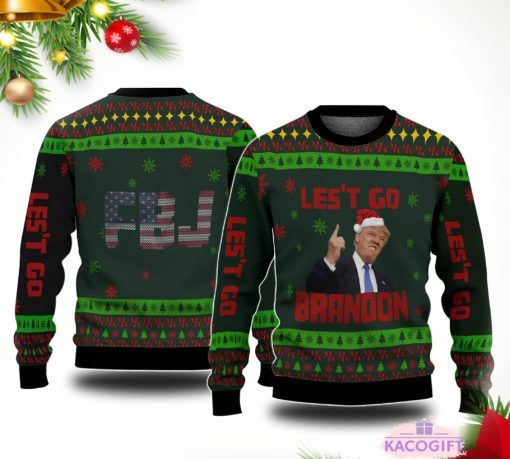 lets go brandon fjb funny trump ugly christmas sweater sweatshirt 1