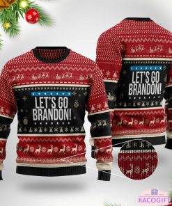 lets go brandon fjb woolen ugly christmas sweater 1