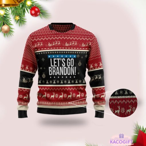 lets go brandon fjb woolen ugly christmas sweater 2