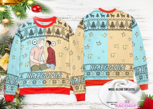 lgbtq heartstopper nick and charlie ugly christmas sweater 1