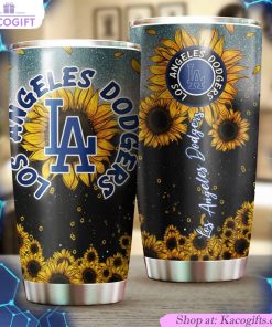 los angeles dodgers sunflower mlb tumbler with vibrant flowers 1 xfht8k