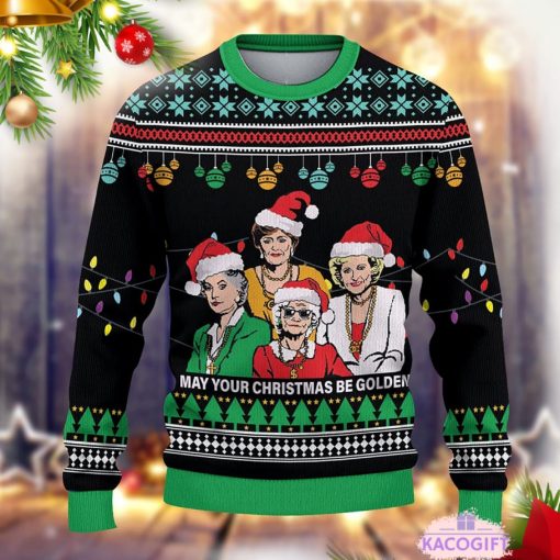 may your christmas be golden knitted ugly sweater 2