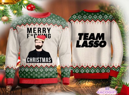 merry christmas team lasso ugly sweater 1