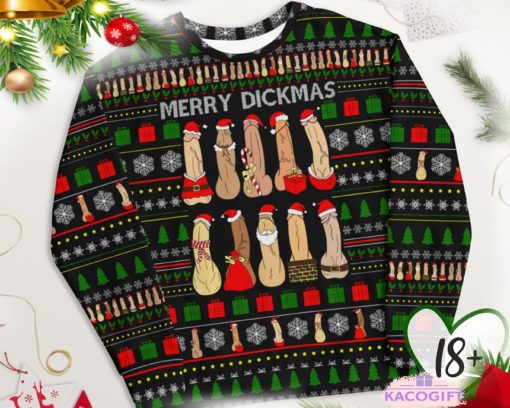 merry dickmas dirty ugly christmas sweater for men women 1