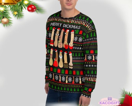 merry dickmas dirty ugly christmas sweater for men women 2