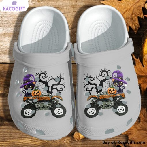 monster truck black cat spooky halloween 3d printed crocs shoes 1