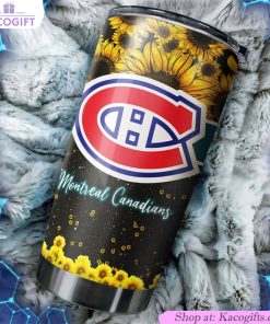 montreal canadiens nhl tumbler with beautiful sunflower design ideal beverage container for fans 1 ayylfw