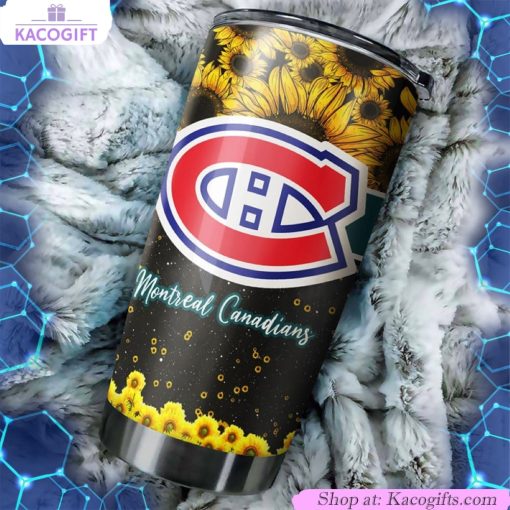 montreal canadiens nhl tumbler with beautiful sunflower design ideal beverage container for fans 1 ayylfw