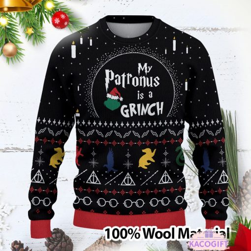 my patronus is a grinch christmas ugly sweater 2