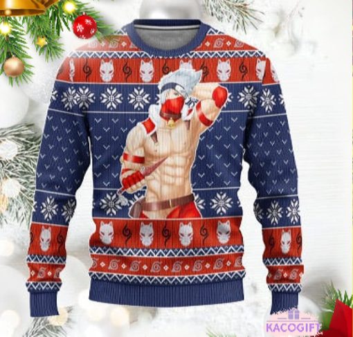 naruto kakashi hatake anime ugly christmas sweater 1