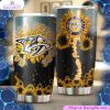 nashville predators nhl tumbler with sunflower design custom drink container for sports fans 1 x3twyd