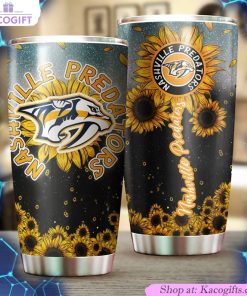 nashville predators nhl tumbler with sunflower design custom drink container for sports fans 1 x3twyd