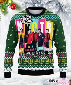 new kids on the block mix tape tour 2022 knitted ugly christmas sweater 2