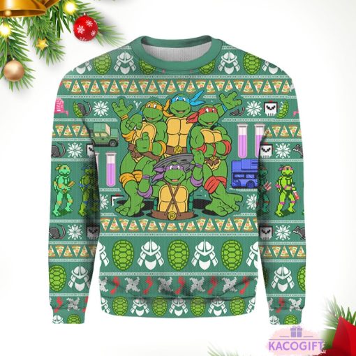 ninja turtles ugly christmas sweater 1