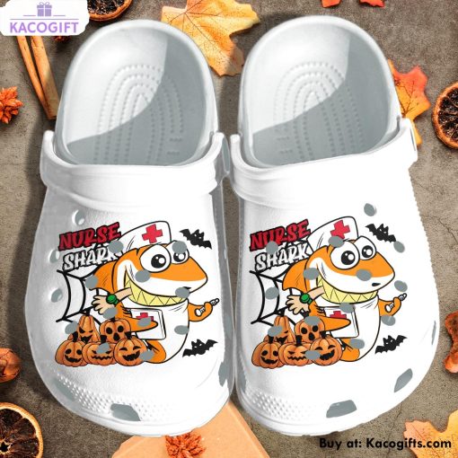 nurse shark with pumpkin 3d printed crocs shoes 1