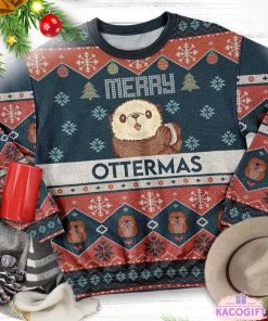 otter merry ottermas ugly christmas sweater 1