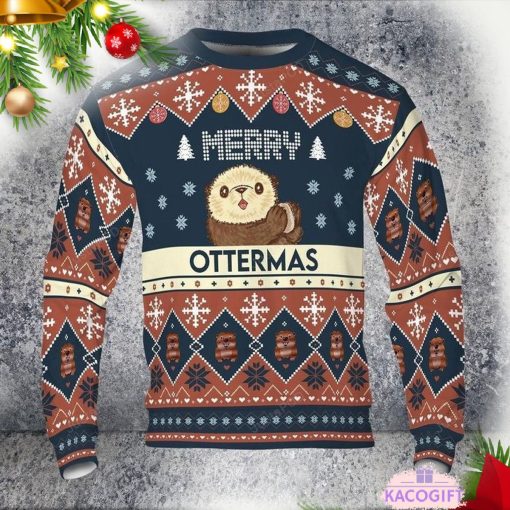 otter merry ottermas ugly christmas sweater 2