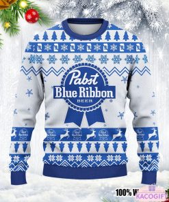 pabst blue ribbon christmas ugly sweater 1