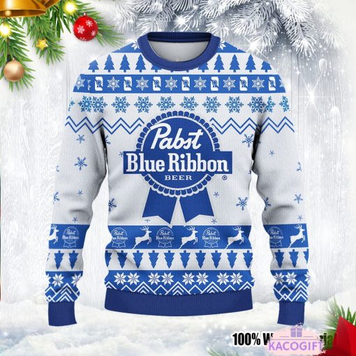 pabst blue ribbon christmas ugly sweater 1