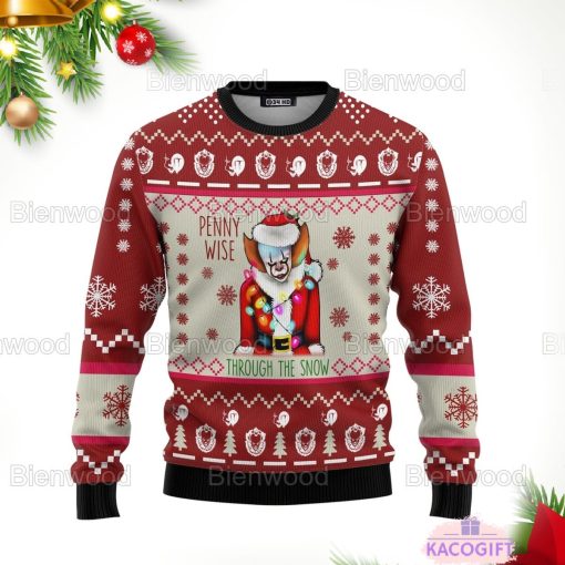 pennywise christmas halloween 2022 ugly sweater 3