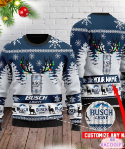 personalized custom ugly christmas busch light sweater 1