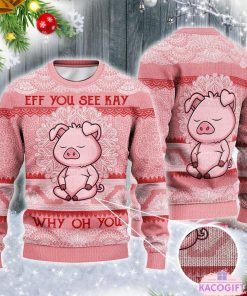 pig lovers gift eff all over print sweater for men and women 1