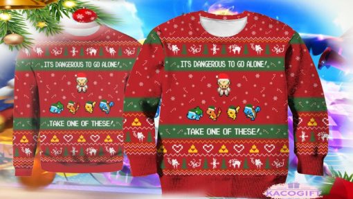 pokemon zelda christmas ugly sweater sweatshirt for kids men women 1