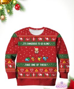 pokemon zelda christmas ugly sweater sweatshirt for kids men women 3