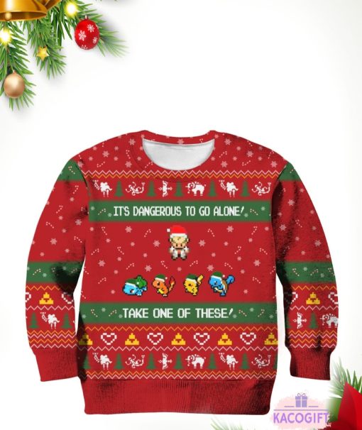 pokemon zelda christmas ugly sweater sweatshirt for kids men women 3