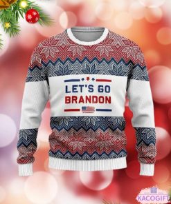 premium lets go brandon christmas ugly sweaters gift for family 1