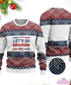 premium lets go brandon christmas ugly sweaters gift for family 2